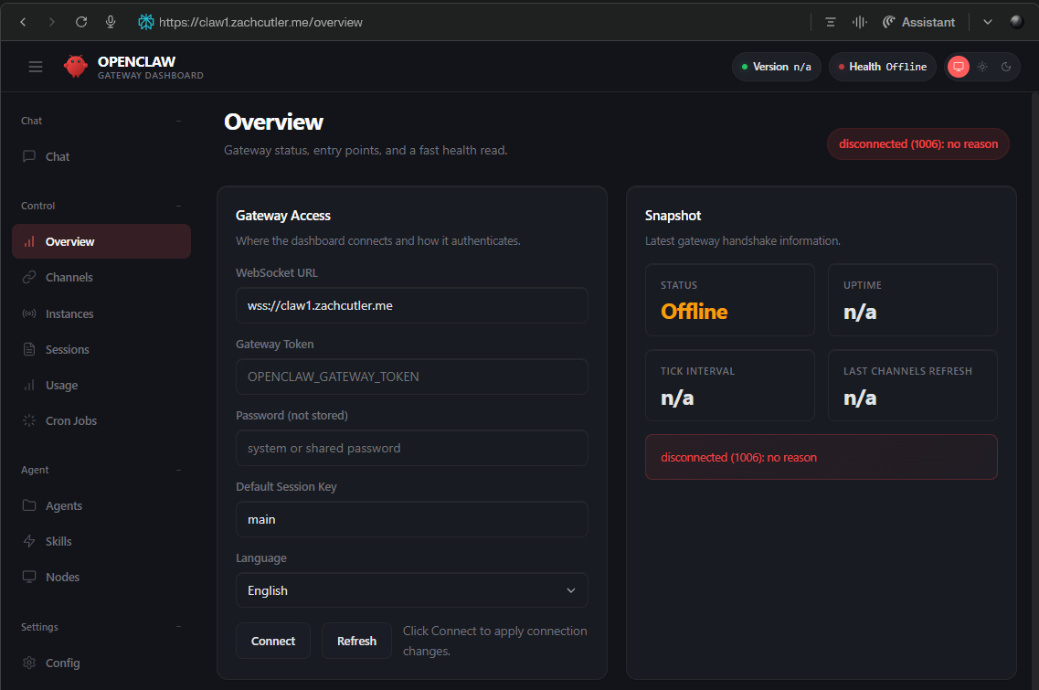 OpenClaw dashboard